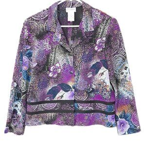 K & Company Woman's Jacket Size 16, Designer Split Back Art to Wear V-Neck